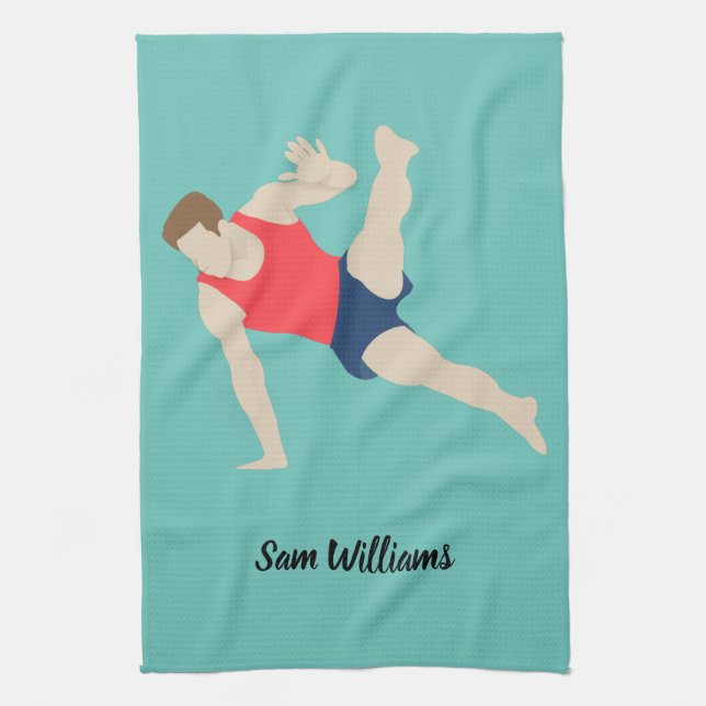 Male Gymnast Kitchen Towel (Vertical)