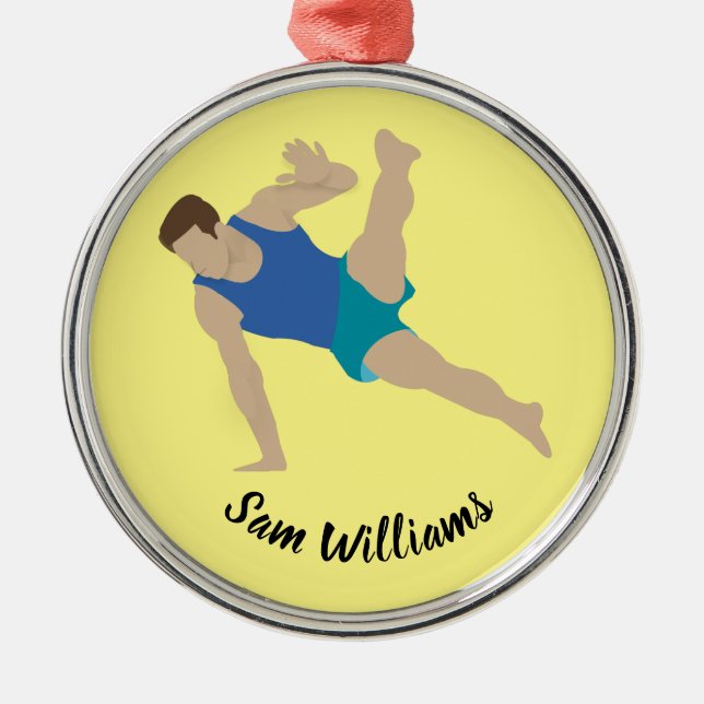Male Gymnast Metal Ornament (Front)
