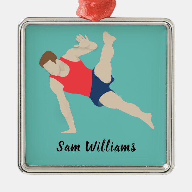 Male Gymnast Metal Ornament (Front)