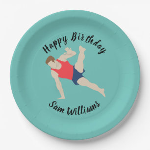 Male Gymnast Paper Plate