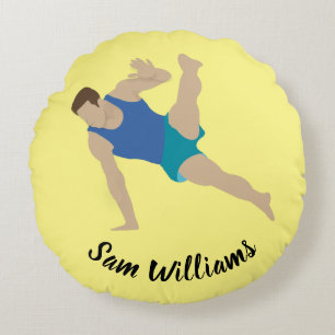 Male Gymnast Round Pillow