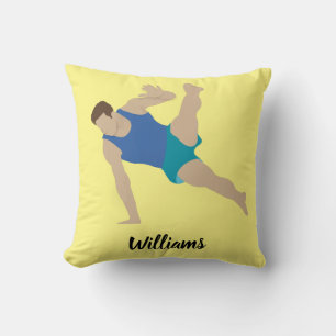Male Gymnast Throw Pillow