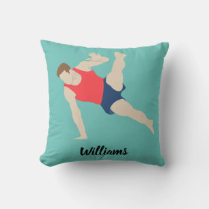 Male Gymnast Throw Pillow