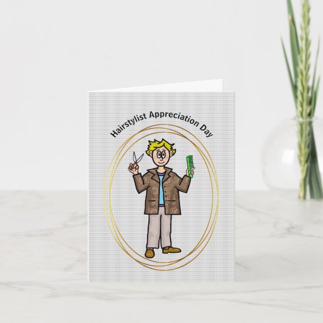 Male Hair Stylist Appreciation Day Card (Front)