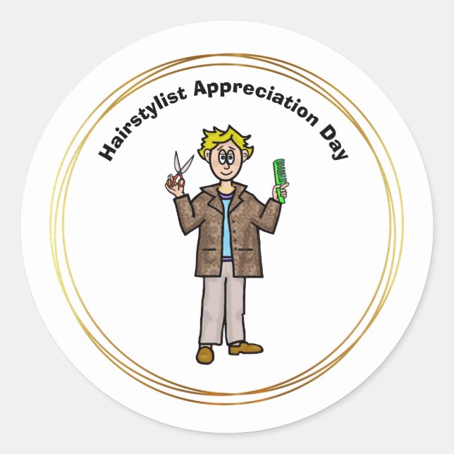 Male Hairstylist Appreciation Day Stickers (Front)