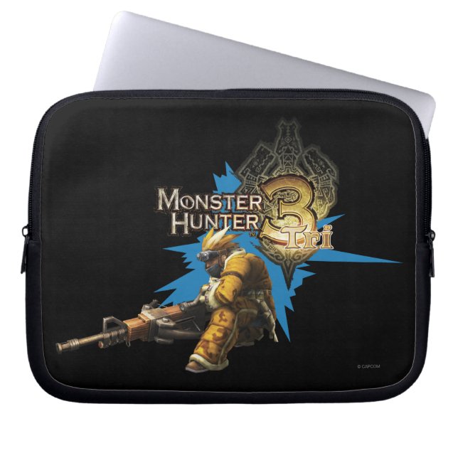 Male Hunter with Bowgun, Heavy Gunner with Ludroth Laptop Sleeve (Front)