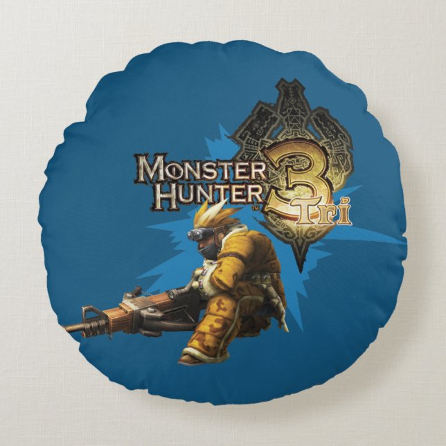 Male Hunter with Bowgun, Heavy Gunner with Ludroth Round Pillow (Front)