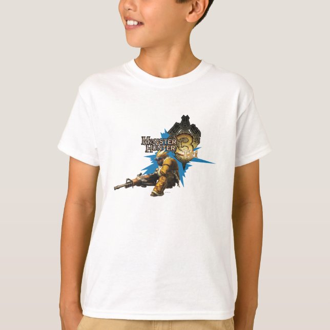 Male Hunter with Bowgun, Heavy Gunner with Ludroth T-Shirt (Front)