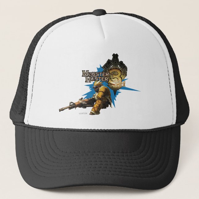 Male Hunter with Bowgun, Heavy Gunner with Ludroth Trucker Hat (Front)