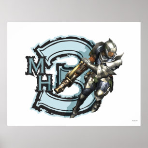 Male Hunter with Bowgun, Steel Armor Poster