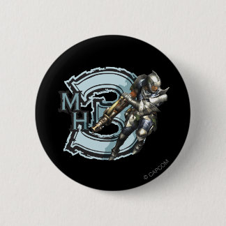 Male Hunter with Bowgun, Steel Armour 2 Inch Round Button