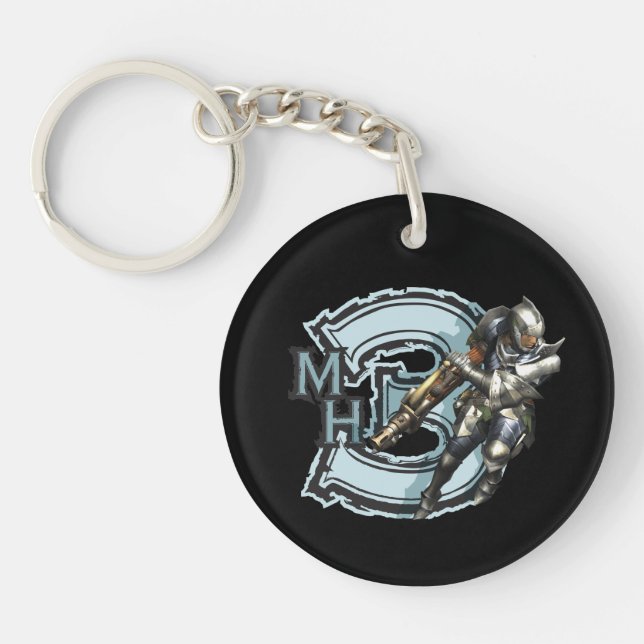Male Hunter with Bowgun, Steel Armour 2 Keychain (Front)