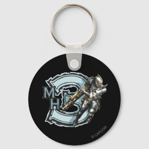 Male Hunter with Bowgun, Steel Armour Keychain