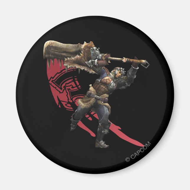 Male Hunter with great sword & hunter's armour Magnet (Front)