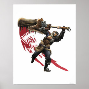 Male Hunter with great sword & hunter's armour Poster