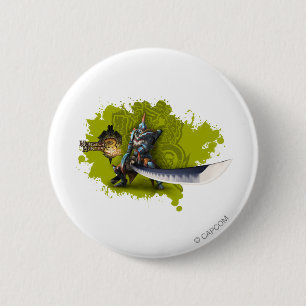 Male hunter with long sword & lagiacrus armour 2 inch round button