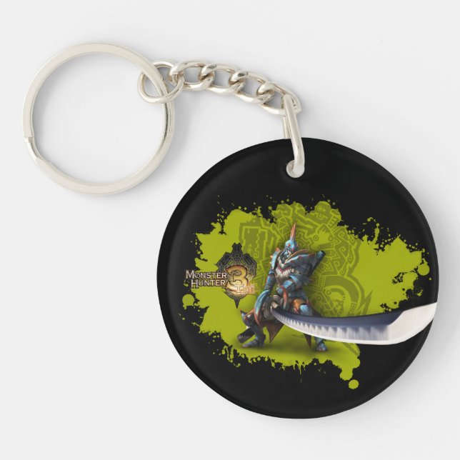 Male hunter with long sword & lagiacrus armour 2 keychain (Front)