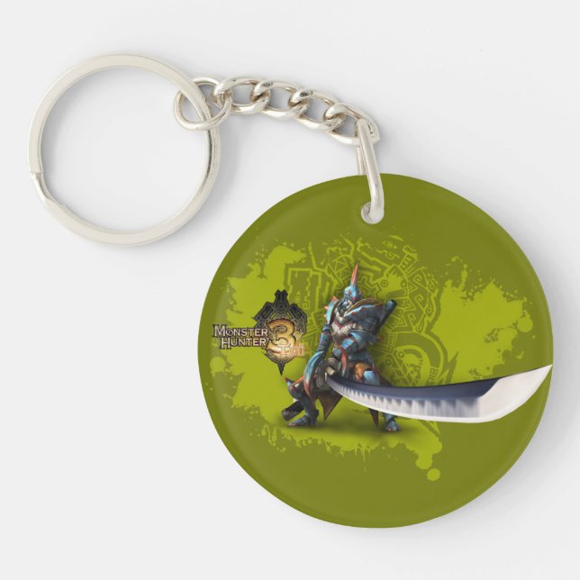 Male hunter with long sword & lagiacrus armour 3 keychain (Front)