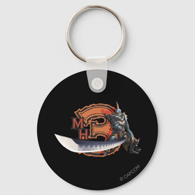 Male hunter with long sword & lagiacrus armour keychain (Front)