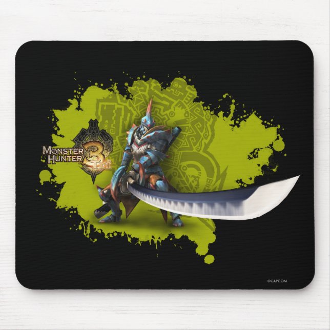 Male hunter with long sword & lagiacrus armour mouse pad (Front)