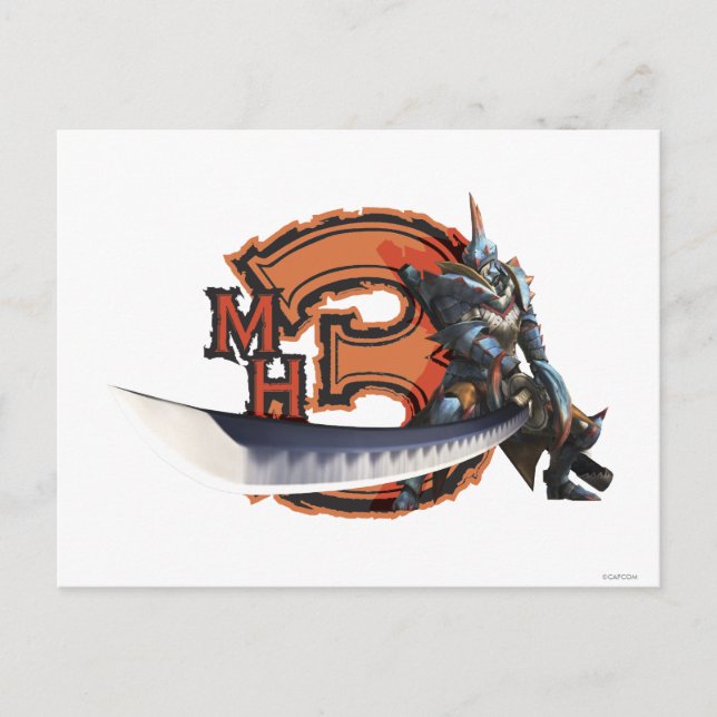 Male hunter with long sword & lagiacrus armour postcard (Front)