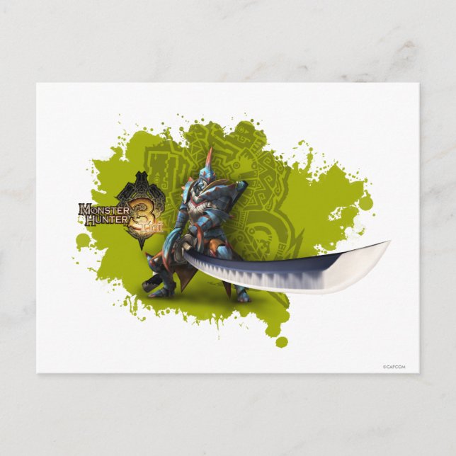 Male hunter with long sword & lagiacrus armour postcard (Front)
