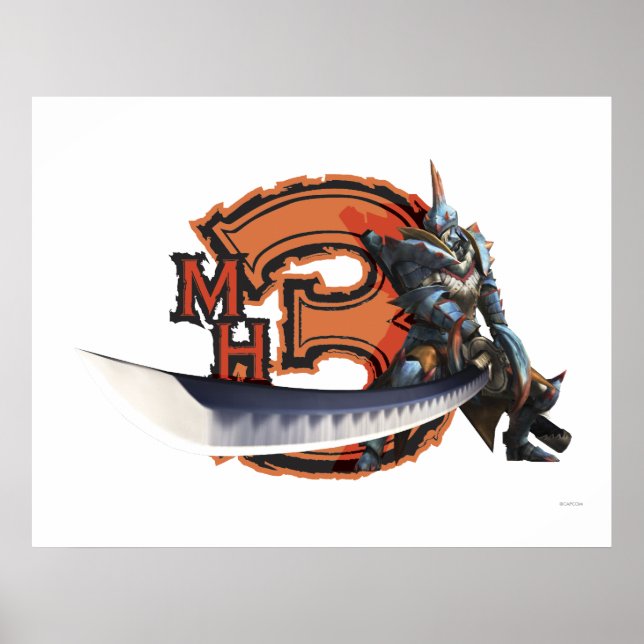 Male hunter with long sword & lagiacrus armour poster (Front)