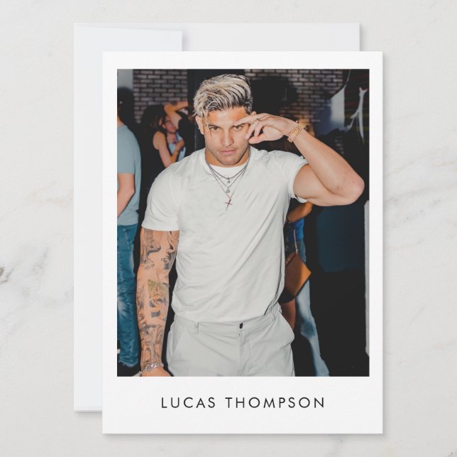 Male Influencer Actor Comp Card 5 Photo QR Code (Front)