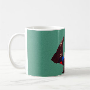 Male legs stacking in round on pastel geometrical  coffee mug