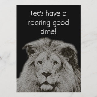 Male Lion - BIrthday Party Invitation