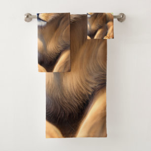 Male Lion Cub on a Beach Bath Towel Set
