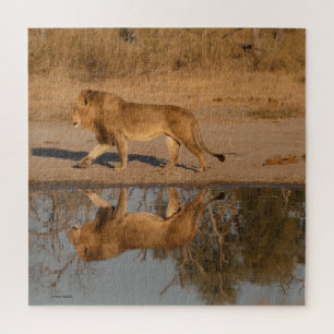 MALE LION REFLECTED JIGSAW PUZZLE