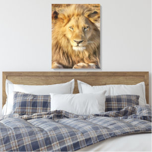 MALE LION STRETCHED CANVAS PRINT