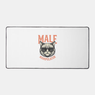 Male Manipulator Funny Cat Sunglasses Vintage Shir Desk Mat