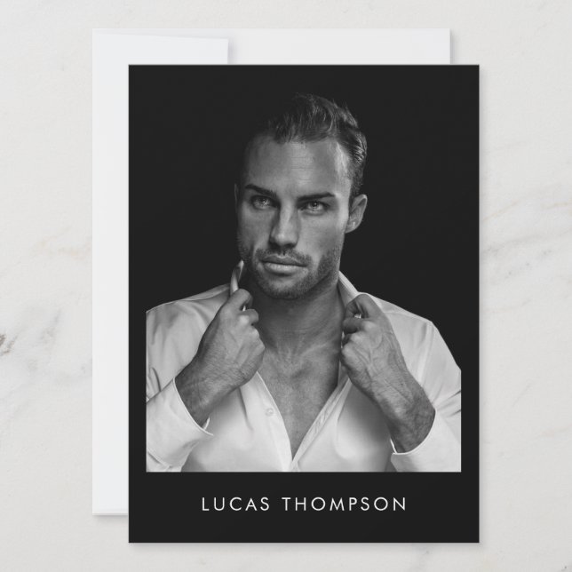 Male Modelling Actor Comp Card 5 Photo QR Code (Front)