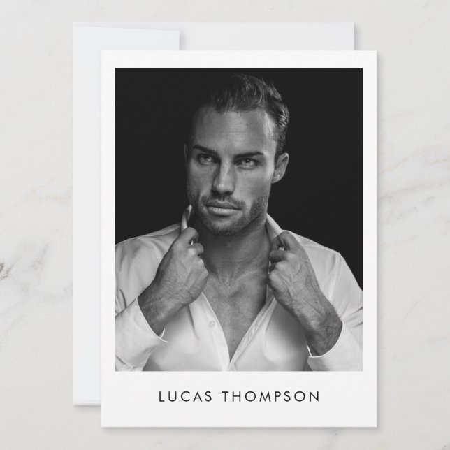 Male Modelling Actor Comp Card 5 Photo QR Code (Front)