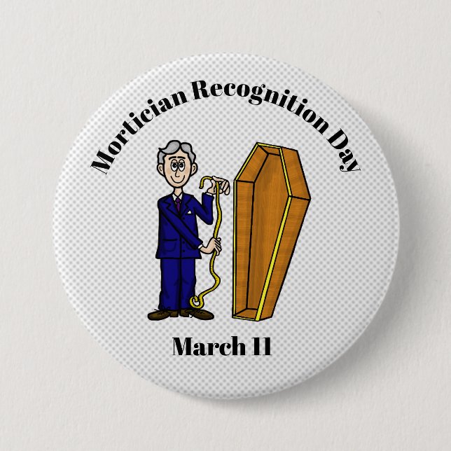 Male Mortician with Coffin Button (Front)