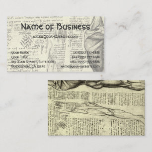 Male Muscle Anatomy Sketch by Leonardo da Vinci Business Card