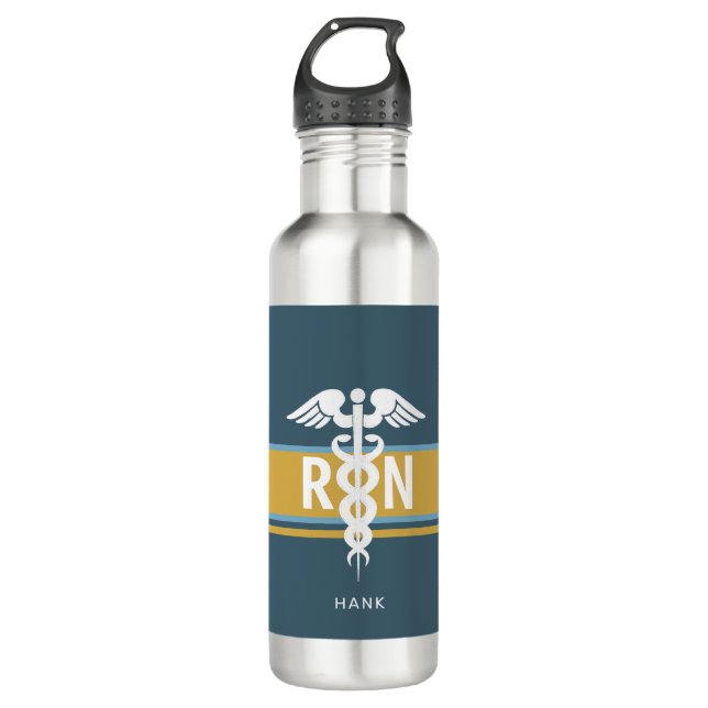 Male Nurse Blue Masculine Personalized 710 Ml Water Bottle (Front)