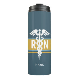 Male Nurse Caduceus Medical Blue Personalized Thermal Tumbler