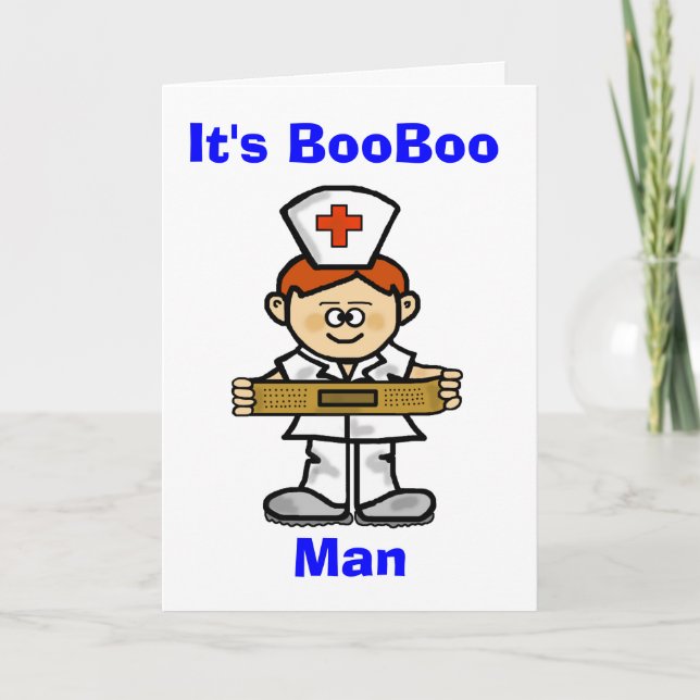 Male Nurse Red Hair Greeting Card to Customize (Front)