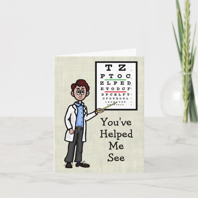 Male Optometrist Thank You Card (Front)