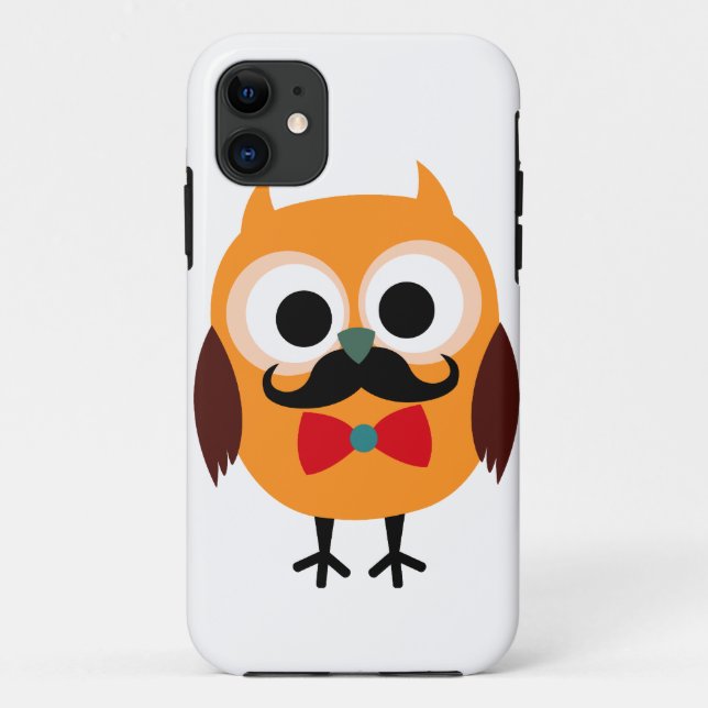 Male Owl with Black Moustache Case-Mate iPhone Case (Back)