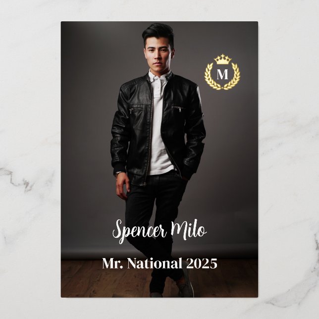 Male Pageant Autograph Card (Front)