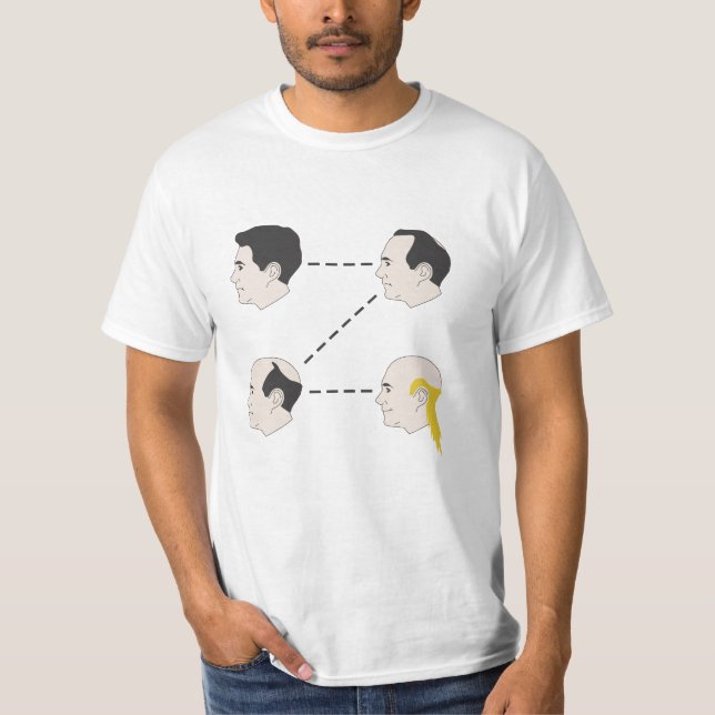 Male Pattern Mullet T-Shirt (Front)