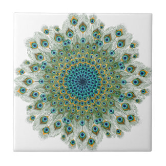 Male Peacock Colourful Mandala Tile