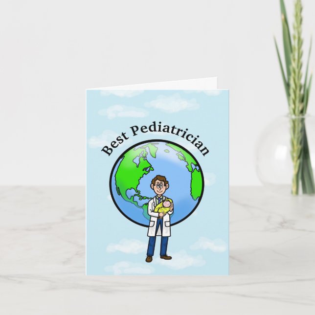 Male Pediatrician Doctor Greeting Card (Front)