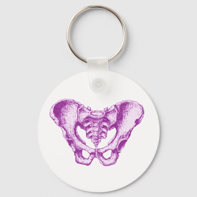 Male Pelvis Purple Keychain (Front)