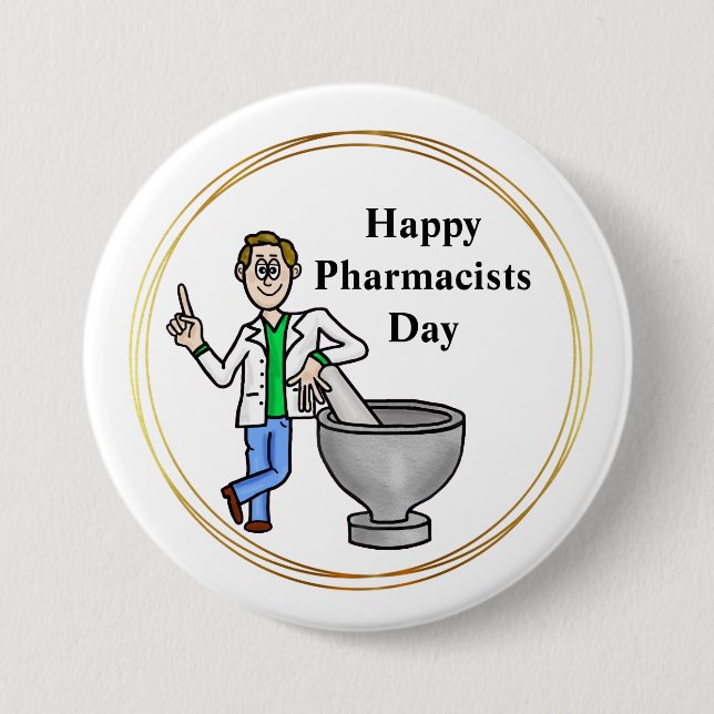 Male Pharmacist Day Button (Front)