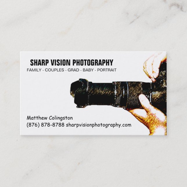 Male Photographer Photo Business Simple Business Card (Front)